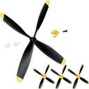 3 Sets Spare RC Plane Propellers Compatible with Mustang 400mm P51 RC Plane 4 Channel Remote Control Airplane 761-5, 761-5V2 with Propeller Savers Adapter(Yellow Nose)