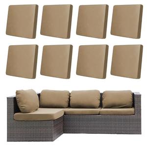 DREAHOTEXTIL 8Pcs Outdoor Cushion Covers, Patio Cushion Covers,Stretch Elastic Slipcovers, Replacement Washable & Reusable Furniture Protector for Patio Couch (Khaki,Cover Only)