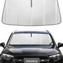 Windshield Sun Shade for Mercedes-Benz GLE/GLS SUV 2020-2025. Full Coverage Rearview Mirror Shade for Ultimate Protection (Shiny Silver (Upgrade))