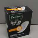 Depend Shields Incontinence Pads for Men, Light Absorbency, 58 Count (Packaging May Vary) (One Size)