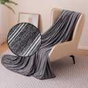 Amazon Basics Striped Cooling Blanket for Hot Sleepers, Reversible Lightweight Thin Throw Blanket for Bed, Couch and Sofa, King (90" x 108"), Dark Gray Striped