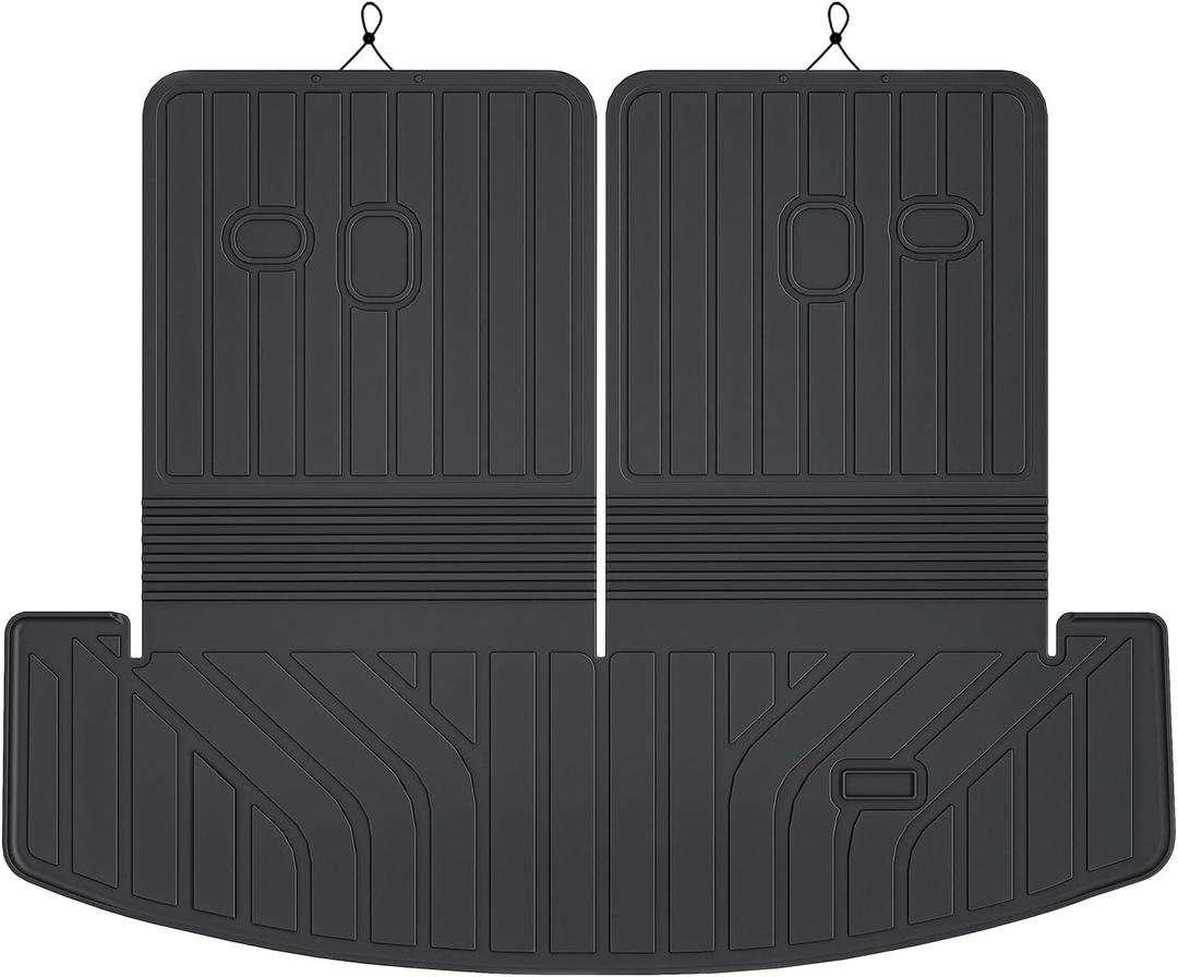 Mixsuper Cargo Liner for Hyundai Santa FE 2024-2026, Trunk Mat with Backrest Mat TPE All Weather Rear Cargo Mat Back Seat Protector Non-Slip Waterproof Accessories