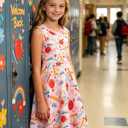 Enlifety 4-13T Girls Back to School Dress Sleeveless Pencil Bow Outfit (M)