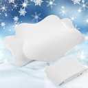 Hahafelt Cooling Cervical Neck Pillowcase Cover (Only Pillow Case) Ergonomic Pillowcase with Zipper Breathable Contour Pillow Cover for Side Back Stomach Sleepers(White,Standard Size)