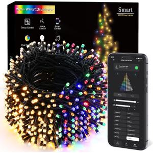 BrizLabs Color Changing Christmas Lights, 262ft 800 LED Smart Christmas String Lights Work with Alexa & Google Home, Warm White & Multicolor WiFi Xmas Tree Light Music Sync for Xmas Tree Home Decor