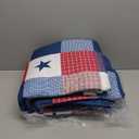 3-Piece Caroline Patriotic Quilt Set - Americana Stars and Plaid Patchwork Bedding - Full/Queen Bed Spread with 2 Pillow Shams by Lavish Home