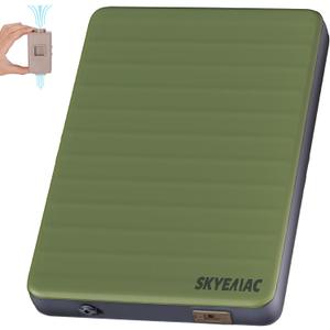 SKYEMAC Self-Inflating Memory Foam Sleeping Pad with Built-in Pump - R-Value 13, Full Size (78" L x 55" W x 4" TH) - Thick Camping Mattress for Car Camping, and Family Use - Comfortable & Durable