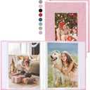 vivinin 2 Pack Photo Album 4x6, Linen Cover Photo Book, Small Photo Album Book for 36 Pockets Hold 72 Pictures, Picture Book for Photos Family Anniversaries Baby VacationsPink