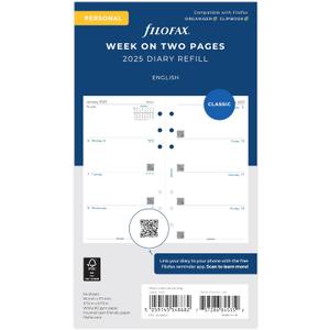 Personal Week on Two Pages English Monday Start 2025