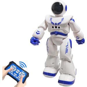Cargooy Best Gift for Kids , Intelligent Programmable RC Robot with Infrared Controller Toys, Dancing, Singing, Moonwalking and LED Eyes, Gesture Sensing Robot Kit for Childrens Entertainment (Blue)