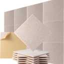 Acoustic Wall Panels - Noise Cancelling Tiles for Home Studio & Office - Quality Sound Proofing - Sound Proof Foam Panels for Walls - Easy to Install Insulation Tiles - 18 Pack (Beige)