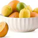 Large Ceramic Fruit Bowl for Kitchen Counter, 10-Inch White Fruit and Vegetable Bowl, Decorative Serving Bowl for Home