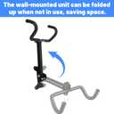 2 Pcs Bike Rack Garage, Black Metal Bike Wall Mount Hanger Heavy Duty Bikes Wall Hanger Adjustable Metal Hook Holder for Road Mountain Indoor Bicycle Storage