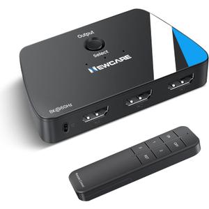 NEWCARE 8K HDMI 2.1 Switch 3 in 1 Out, HDMI Switch with Remote, HDMI Splitter 4K@120Hz Support 8K@60Hz HDCP2.3 HDR10+ VRR ALLM Dolby, HDMI Switcher Compatible with TV PS5/4 Xbox Laptops PC Projector