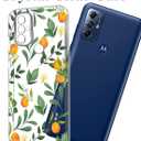Unov Case for Moto g Play 2023/g Power 2022/g Pure 2021, Crystal Clear with [Anti-Slip Embossed Pattern], Shockproof Slim Protective [Anti-Yellowing TPU] Back Cover, Citrus Flavors