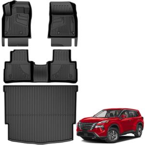 AOMSAZTO Floor Mats & Cargo Liner Compatible with Nissan Rogue 2021–2026 (Not for Sport) | All Weather Heavy Duty Car Floor Liners for S, SV, SL, Platinum Trims