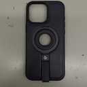 BUTAIGA for iPhone 16 Pro Max Leather Case with Stand, Anti-Slip Grip Ring, Fits for MagSafe (Blue, IP 16 Pro Max-6.9 Inch)