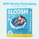 SLOOSH Inflatable Tanning Pool Lounger Float, 72" x 56" Pool Floats Adult with Pillow, 4 in 1 Round Suntan Tub Raft Floatie,Sunbathing Bed Lounge for Water Blow Up Ball Pit Party Gifts, Blue