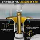 Freestanding Tub Drain Kit, Freestanding Bathtub Rough-in Kit, Nickel-Plated Brass & PVC Adapter, Fits 1-1/2" Threaded Male & Female Drains, Dual Leak-Proof, Fits All Freestanding Tubs, 1 Pack