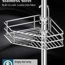 SEIRIONE Corner Shower Caddy Tension Pole, Quick Setup, Rust-Free Bathroom Shower Organizer Corner for Bathtub Shampoo Storage, 4-Tier Adjustable Shelf, Drill Free, Fits 34 to 116 Inch Height, Silver