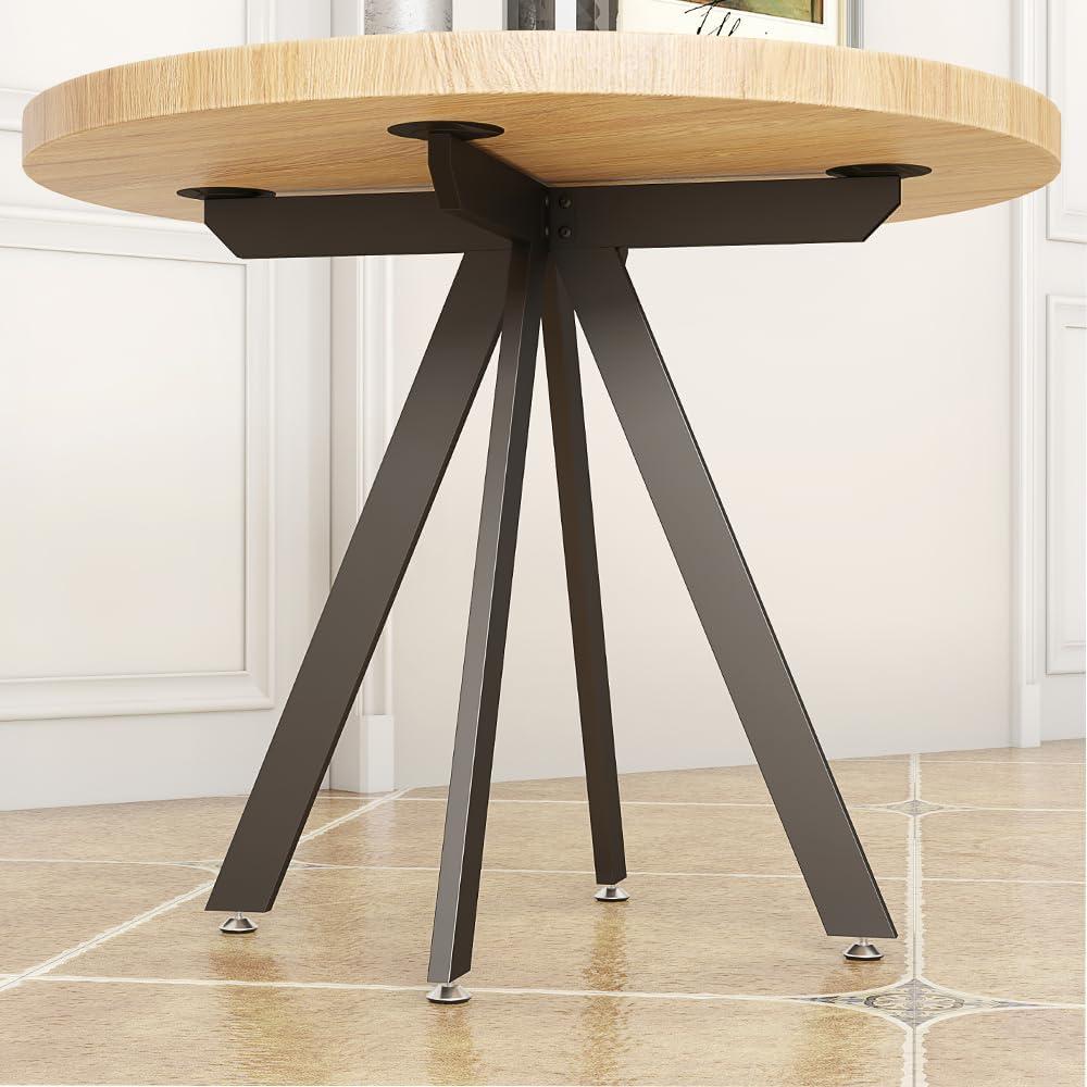 KaKaBB 28 Inch Metal Round Table Legs, Heavy Duty Round Table Base for Marble, Wood, Glass Top, Desk Legs with Suction Cups (+ Shape, 28Inch)