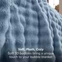 Bedsure 3D Fleece Bubble Blanket for Couch - GentleSoft Blue Spring Throw Blanket for Sofa Bed Room Decor - Luxury Soft Cozy Gifts for Women Girls, Lightweight, All Seasons, Celestial Blue, 50"60"