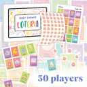 Baby Shower Loteria Bilingual - Baby Shower Bingo For Babies Shower Games Spanish And English, Funny Party Bingo for Girls Boys, Loteria Game For 50 Players