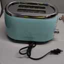 Mueller Retro Toaster 2 Slice with 7 Browning Levels and 3 Functions: Reheat, Defrost & Cancel, Stainless Steel Features, Removable Crumb Tray, Under Base Cord Storage, Turquoise