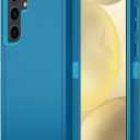 for Samsung Galaxy S24 FE 5G Case, S24 FE Heavy Duty case, [Belt Clip Holster] [Glass Screen Protector] [Military Grade Protective ] [Shockproof] [Dropproof] [Dust-Proof] (Lake Blue)