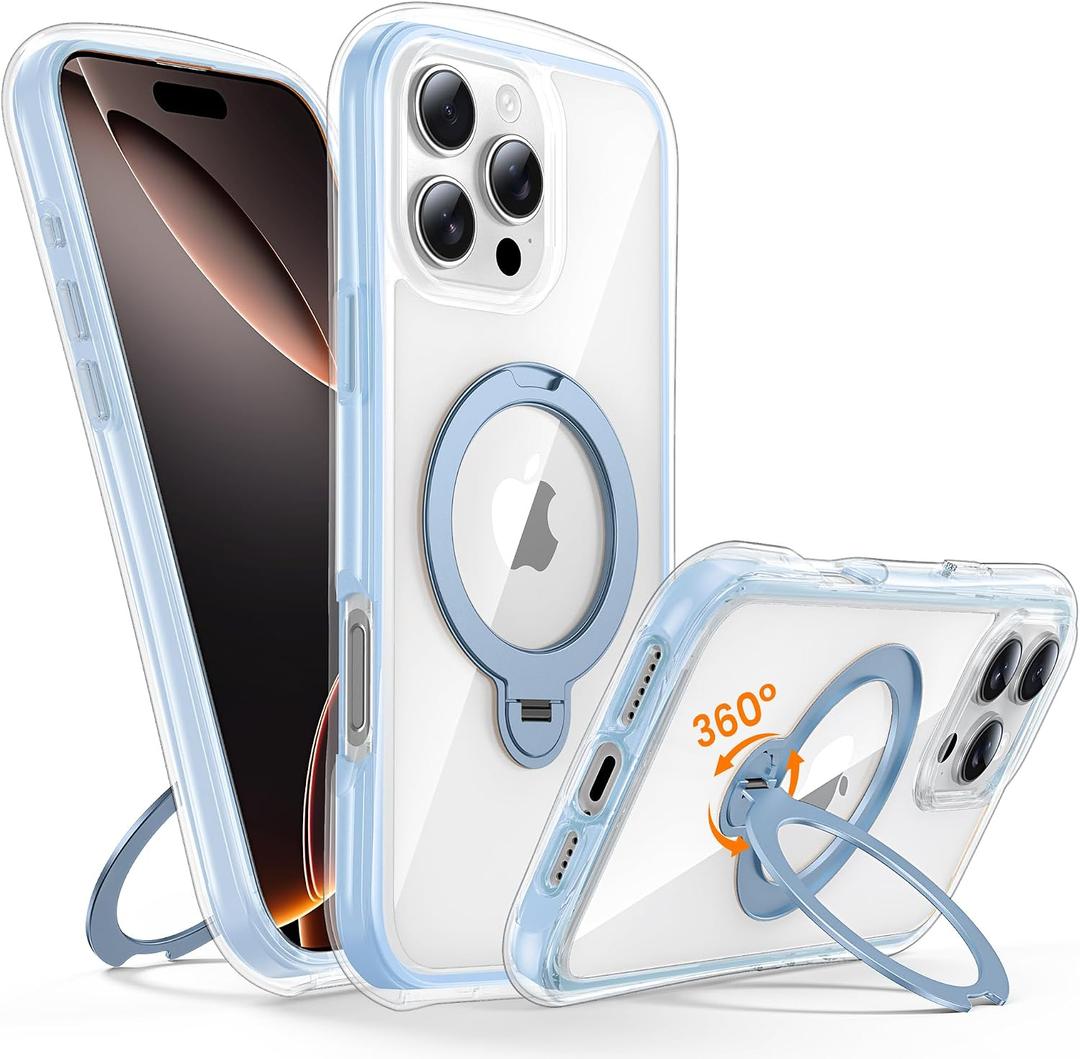 Magnetic for iPhone 16 Pro Max Case with Stand [Compatible with MagSafe][360° Rotatable Ring Holder Kickstand][Military Grade Protection] Shockproof Case for i Phone 16 ProMax 6.9 Inch, Blue