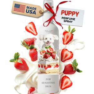 2 x Puppy Perfume Spray - Leave in Conditioner Conditioner with Shortcake Fragrance - Made in USA - Mild and Natural Scent for Sensitive Skin and Pet Nose - Detangling Spray - 8 oz