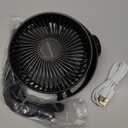 Momcozy Portable Stroller Fan, 8000mAh, 27H Ultra-long Battery Life, Detachable 4 Speed 360Rotate, LED Night Light with 2 Modes, USB Rechargeable Handheld Cooling Fan for Travel, Car Seat, Bedroom (Black)