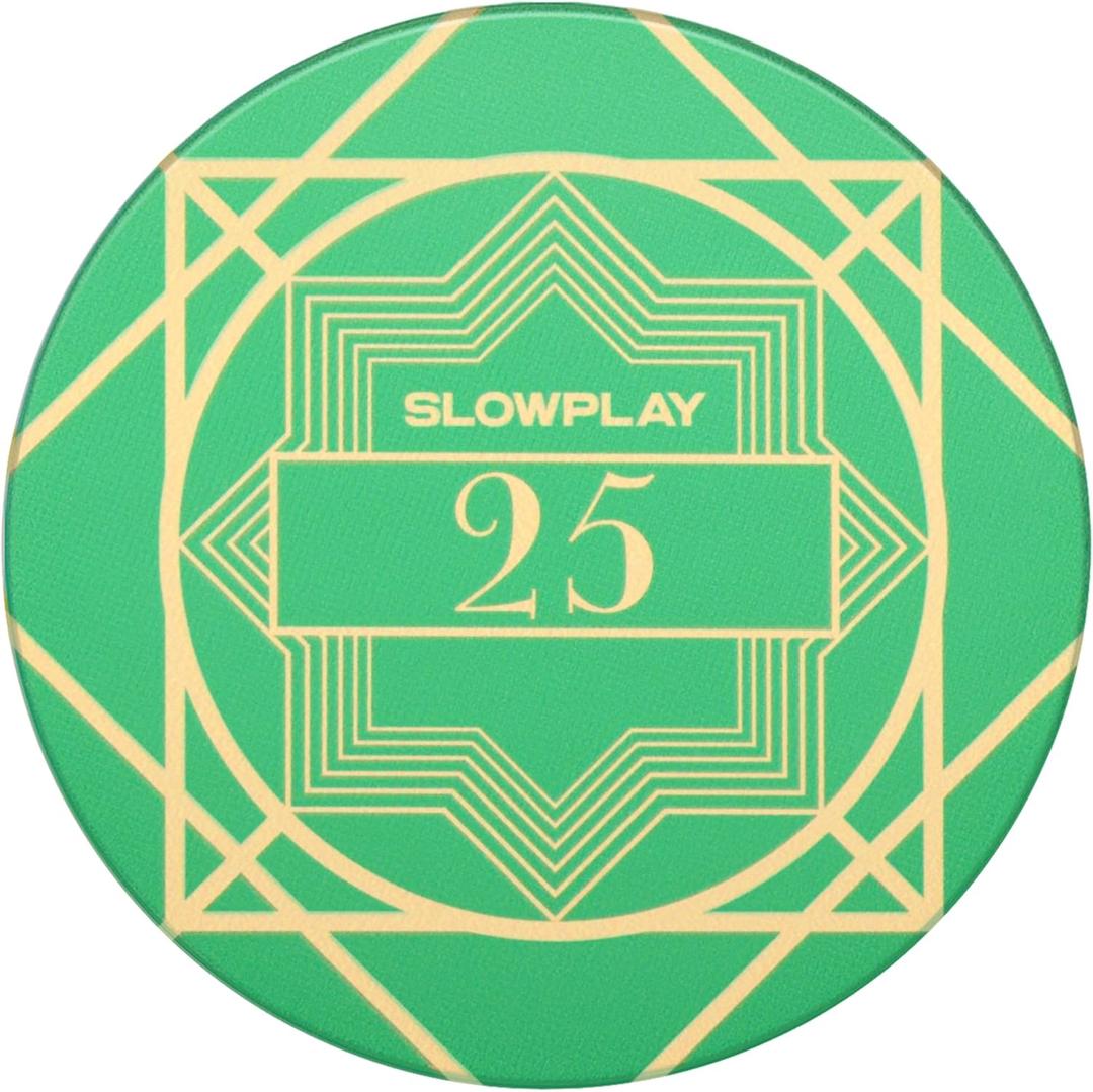 SLOWPLAY Nash Ceramic Poker Chips in Bulk, Casino Grade Ceramic 12-Gram Poker Chip for Texas Hold'em, 43mm Professional Chips Pack of 50 with Denomination of 25