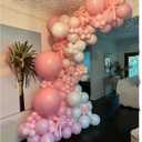 Pink Bow Balloon Arch Kit 155PCS Pastel Pink and White Balloon Garland with Long Magic Balloon for Girls Coquette Birthday Baby Shower Decoration