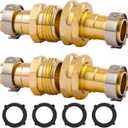 Garden Hose Repair Connector with Clamps, Fit for 3/4 Inch or 5/8 Inch Male and Female Garden Hose Fittings, 2 Set