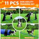 POPMOON Agility Training Equipment for Dogs,Dog Agility Equipment for Backyard&Indoor Training-Professional Backyard Course with Adjustable Jumps,Collapsible Tunnel,Storage Bags&Toys (11 Pcs)