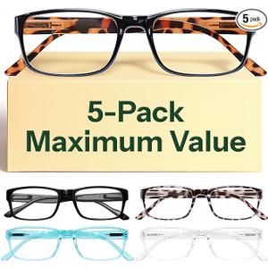 Gaoye 2.75 Professional Reading Glasses for All Day - Computer Readers with Blue Light Protection - Value Pack