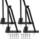 10 Inch Hairpin Legs for Furniture Set of 4, Heavy Duty Industrial Metal Table Legs with 3/8" Black Solid Iron, DIY Hair Pin Legs for Dresser, Bench, Cabinet, Stool with 4 Floor Protectors
