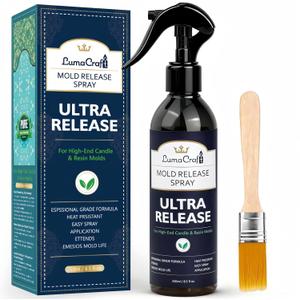 LumaCraft Mold Release Spray for Silicone Molds, Professional Release Agent for Epoxy Resin, Candle Wax, Plaster, Fast-Drying Ultra-Fine Mist, Water Washable, No Oily Residue Odorless Formula-8oz