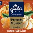 Glade 1-Wick Scented Candle Jar, Pumpkin & Ginger, Air Freshener Infused with Essential Oils, 4.08 Oz, 2 Count