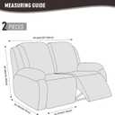 KinCam Recliner Loveseat Covers, Stretch Reclining Cover, Recliner Sofa Slipcovers Stripe Jacquard Recliner Couch Covers Furniture Protector Cover for Pet Kid (2 Seater, Chocolate)