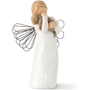 Willow Tree Angel of Friendship, for Those who Share The Spirit of Friendship, Angel Carrying Dog as Reminder of Loyal Pets and Friends, Present and Past, Sculpted Hand-Painted Figure (Cream)