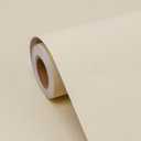 Amiya Cream Peel and Stick Wallpaper Solid Color Textured Contact Paper Pure Beige Self Adhesive Wallpaper Matte Removable Wall Paper Decorative Walls Decal Vinyl Roll A Set of 15.7×236"