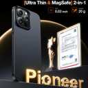 TORRAS Magnetic Slim Fit Designed for iPhone 15 Pro Case 2023, [Compatible with MagSafe] [Ultra Thin] Protective Matte Hard PC Cover Anti-Scratch Phone Case for iPhone 15 Pro, Black Titanium