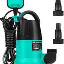 Sump Pump, Prostormer 1HP 3700GPH Submersible Clean/Dirty Water Pump with Automatic Float Switch for Pool, Pond,Garden, Flooded Cellar, Aquarium and Irrigation(Green)