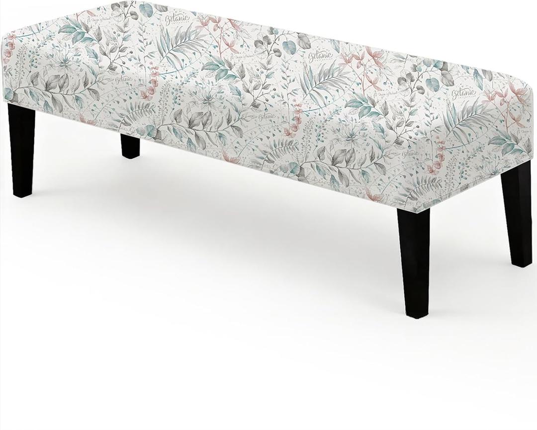 homyfort Dining Bench Cover, Kitchen Bench Covers Stretch for 42-54 Inch Dining Room Table, Washable Bench Seat Cushion Slipcover Jacquard (Blue)