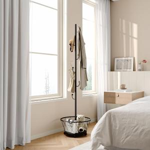Black Cactus Shaped Coat Rack Hanger Freestanding