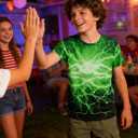 Funnycokid Boys Girls Shirts Graphic T-Shirt Neon Clothes Kids Novelty Youth Short Sleeve Animal Print Tees 4-16 Years (Green)