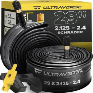 Ultraverse 29" Bike Inner Tubes 29 x 2.125-2.40 â€“ Butyl Rubber Bicycle Tubes with Schrader Valve â€“ Compatible with Mountain, Cruiser, City & Electric Bikes â€“ Set of 2