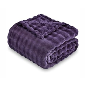 SOCHOW Purple Bubble Fleece Blanket for Couch, Super Soft Cozy Cute Throw Blanket for Women, Decorative Fuzzy Flannel Blanket, 60 x 80 Inches